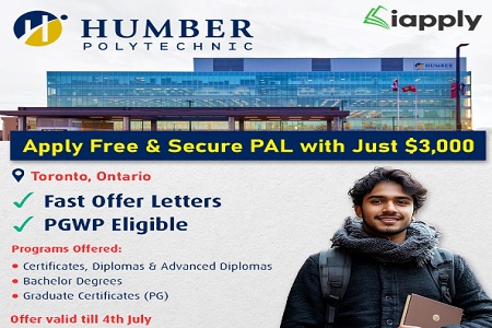Apply Free & Secure PAL with Just CAD 3,000 - Humber College, Canada
